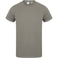 Skinni Fit Men's Men Feel Good Stretch Short Sleeve T-Shirt in Khaki | Size: Small