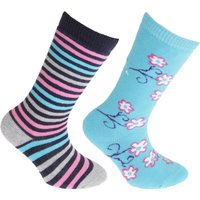 Floso Cotton Rich Welly Socks (2 Pairs) in Blue | Size: 9-12 m