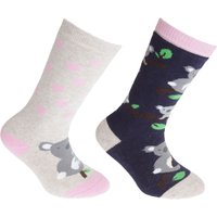 Floso Cotton Rich Welly Socks (2 Pairs) in Mid Navy | Size: 9-12 m