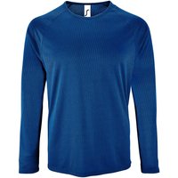 SOL'S Men's Sporty Long Sleeve Performance T-Shirt in Blue | Size: Large
