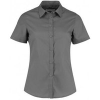 Kustom Kit Women's Short Sleeve Tailored Poplin Shirt in Dark Grey | Size: 8