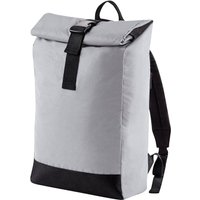 Bagbase Reflective Roll Top Backpack in Silver