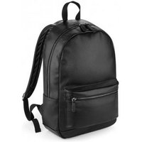 Bagbase Faux Leather Fashion Backpack in Black