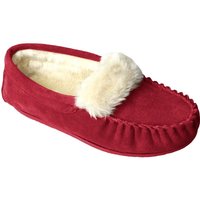 Eastern Counties Leather Women's Zoe Plush Lined Moccasins in Crimson | Size: 9