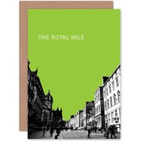 Artery8 Royal Mile Edinburgh Famous Street Green Greetings Card