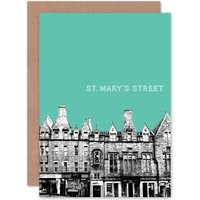 Artery8 St Mary Street Edinburgh Teal Greetings Card in Green