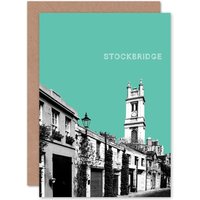 Artery8 Stockbridge Edinburgh Teal Greetings Card in Green