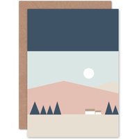 Artery8 Pastel Geometric Highland Sun Greetings Card