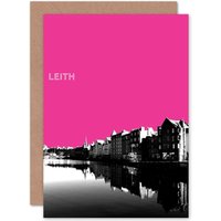 Artery8 Leith Shore Edinburgh Scottish Landmark Pink Scotland Card