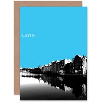 Artery8 Leith Shore Edinburgh Sky Blue Greetings Card