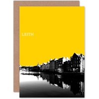 Artery8 Leith Shore Edinburgh Yellow Greetings Card
