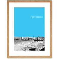 Artery8 Wall Art Print Portobello Edinburgh Scotland Scottish Landmark Sky Blue Framed Art in Beige | Size: W7" x H9"