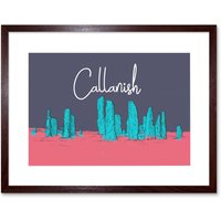 Artery8 Wall Art Print Callanish Standing Stones Lewis Hebrides Framed Art in Brown | Size: W7" x H9"