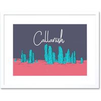 Artery8 Wall Art Print Callanish Standing Stones Lewis Hebrides Framed Art in White | Size: W7" x H9"