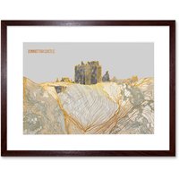 Artery8 Wall Art Print Dunnottar Castle Stonehaven Scotland Ancient Marble Framed Art in Brown | Size: W7" x H9"