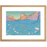 Artery8 Wall Art Print Isle of Skye Scotland Fairy Glen Stone Circle Framed Art in Beige | Size: W7" x H9"