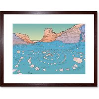 Artery8 Wall Art Print Isle of Skye Scotland Fairy Glen Stone Circle Framed Art in Brown | Size: W7" x H9"