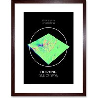 Artery8 Wall Art Print Quiraing Mountain Topography Isle of Skye Scotland Framed Art in Brown | Size: W7" x H9"