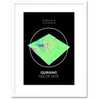 Artery8 Wall Art Print Quiraing Mountain Topography Isle of Skye Scotland Framed Art in White | Size: W7" x H9"