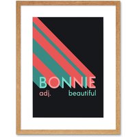 Artery8 Wall Art Print Scottish Word Definition Bonnie Beautiful Scots Scotland Framed Art in Beige | Size: W7" x H9"