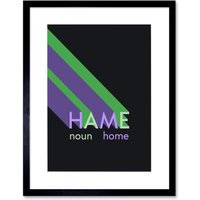 Artery8 Wall Art Print Scottish Word Definition Hame Home Scots Dictionary Framed Art in Black | Size: W7" x H9"
