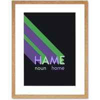 Artery8 Wall Art Print Scottish Word Definition Hame Home Scots Dictionary Framed Art in Beige | Size: W7" x H9"