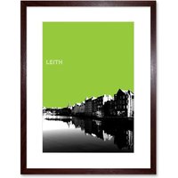 Artery8 Wall Art Print Leith Shore Edinburgh Scotland Scottish Landmark Green Framed Art in Brown | Size: W7" x H9"