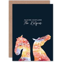 Artery8 Marble Kelpies Falkirk Scotland Greetings Card
