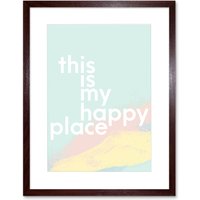 Artery8 Wall Art Print This is My Happy Place Framed in Brown | Size: W7" x H9"