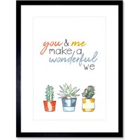 Artery8 Wall Art Print Wonderful We Framed in Black | Size: W7" x H9"