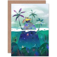 Artery8 Pirates Treasure Greetings Card in Green