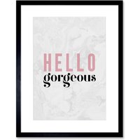 Artery8 Wall Art Print Dusty Rose Hello Gorgeous Framed in Black | Size: W7" x H9"