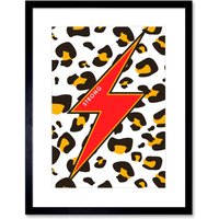 Artery8 Wall Art Print Leopard Shapes Strong Framed in Black | Size: W7" x H9"