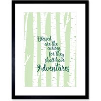 Artery8 Wall Art Print Blessed Curious Adventure Silver Birch Framed in Black | Size: W7" x H9"