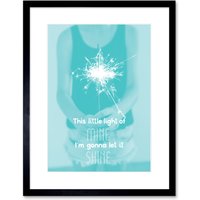 Artery8 Wall Art Print Kids Little Light of Mine Shine Sparkler Framed in Black | Size: W7" x H9"