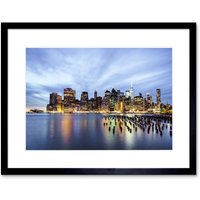 Artery8 Wall Art Print Luddy New York City USA Cityscape Framed in Black | Size: W7" x H9"