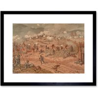Artery8 Wall Art Print Thulstrup Battle Allatoona Pass USA American Civil War Framed in Black | Size: W7" x H9"