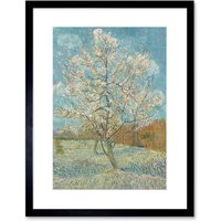 Artery8 Wall Art Print Van Gogh The Pink Peach Tree Framed in Black | Size: W7" x H9"