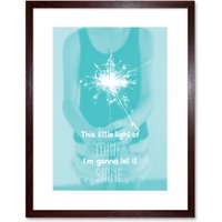 Wall Art Print Little Light Mine Shine Sparkler Framed W7" x H9"