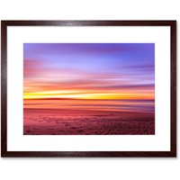 Artery8 Wall Art Print Kasalovic Beautiful Sunset Ocean Beach Framed in Brown | Size: W7" x H9"