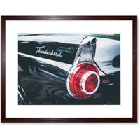 Artery8 Wall Art Print Onojeghuo Thunderbird Tail Light Car Framed in Brown | Size: W7" x H9"
