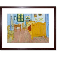 Artery8 Wall Art Print Van Gogh The Bedroom Framed in Brown | Size: W7" x H9"
