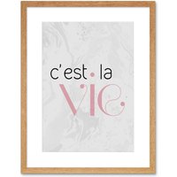 Artery8 Wall Art Print Dusty Rose Cest La Vie Framed in Beige | Size: W7" x H9"