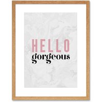 Artery8 Wall Art Print Dusty Rose Hello Gorgeous Framed in Beige | Size: W7" x H9"