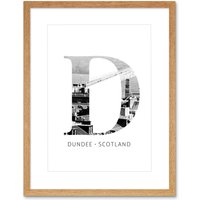 Artery8 Wall Art Print Scotland Dundee Letter Framed in Beige | Size: W7" x H9"