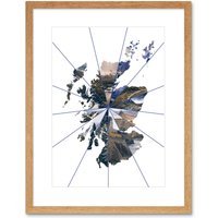 Artery8 Wall Art Print Scotland Map Collage Framed in Beige | Size: W7" x H9"