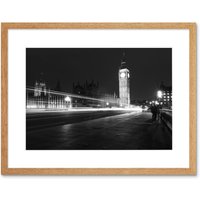 Artery8 Wall Art Print Chankov Westminster Big Ben London Framed in Beige | Size: W7" x H9"