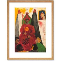 Artery8 Wall Art Print Crowley The Hierophant Framed in Beige | Size: W7" x H9"