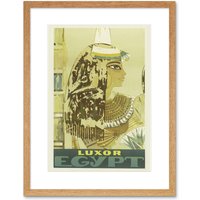 Artery8 Wall Art Print Luxor Egypt Travel Vintage Framed in Beige | Size: W7" x H9"