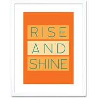 Artery8 Wall Art Print Rise & Shine Orange Framed in White | Size: W7" x H9"